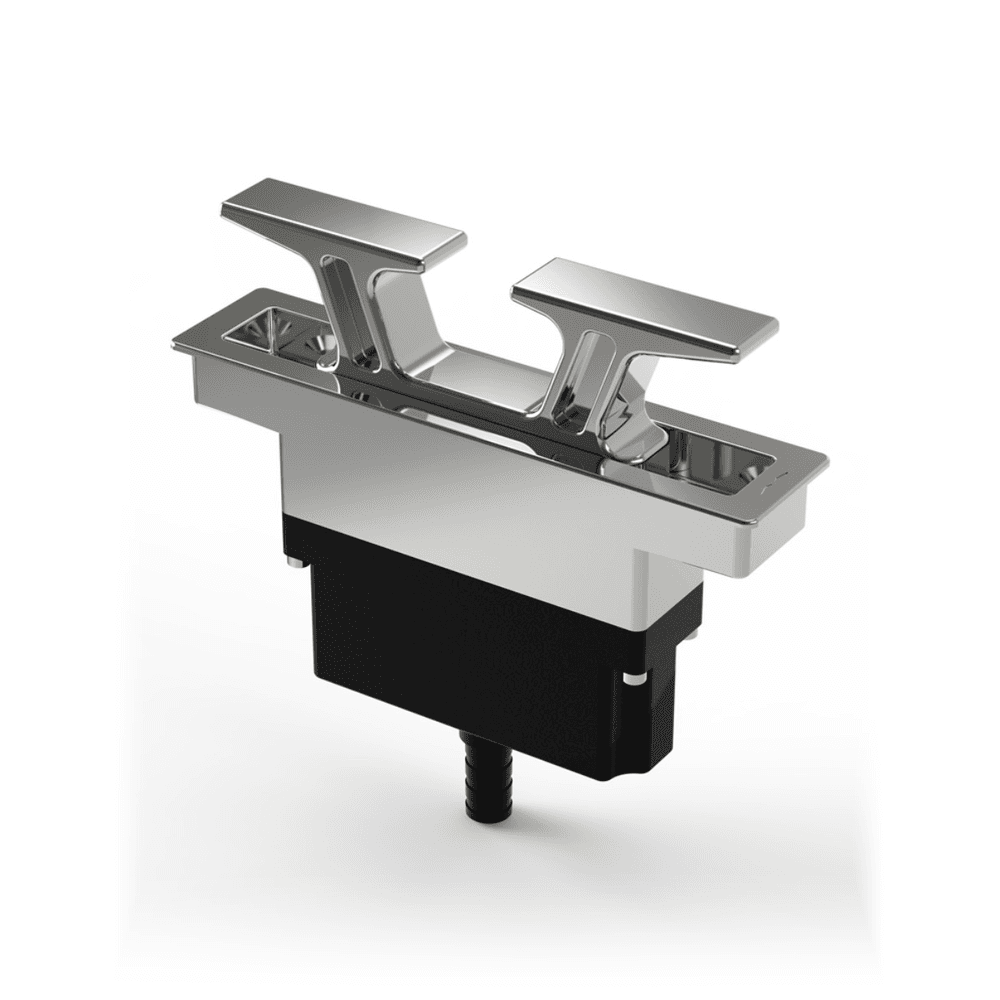 FD240X stainless steel flush cleat in the raised position