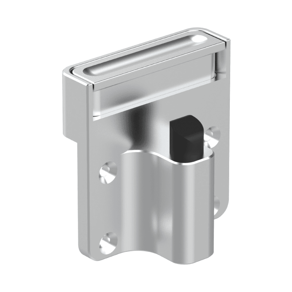 LC1 silver aluminium cabinet latch with black locking pin
